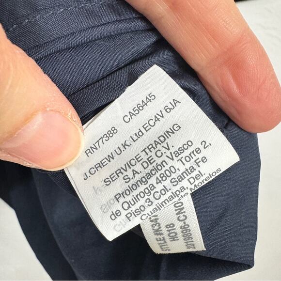 J Crew Blue Velvet Mini Dress Womens 4 Casual Fall Long Sleeve Classic Preppy - Picture 10 of 12